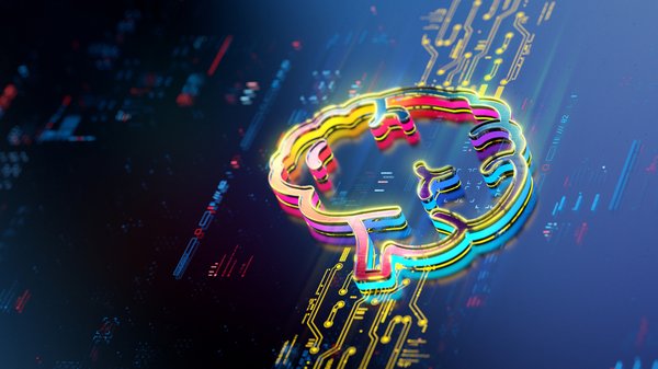 Colorful outline of brain
